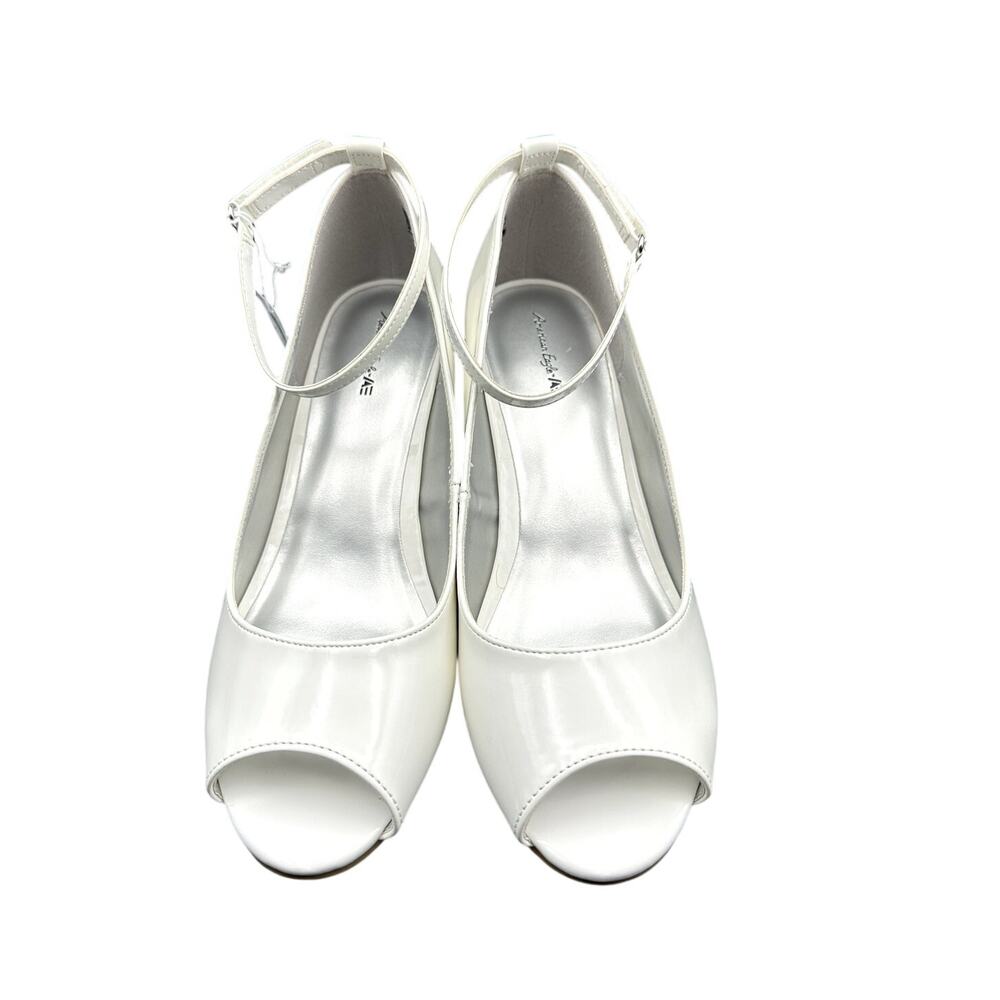 American Eagle Girls White Dress Shoes-Open Toe Ankle Strap